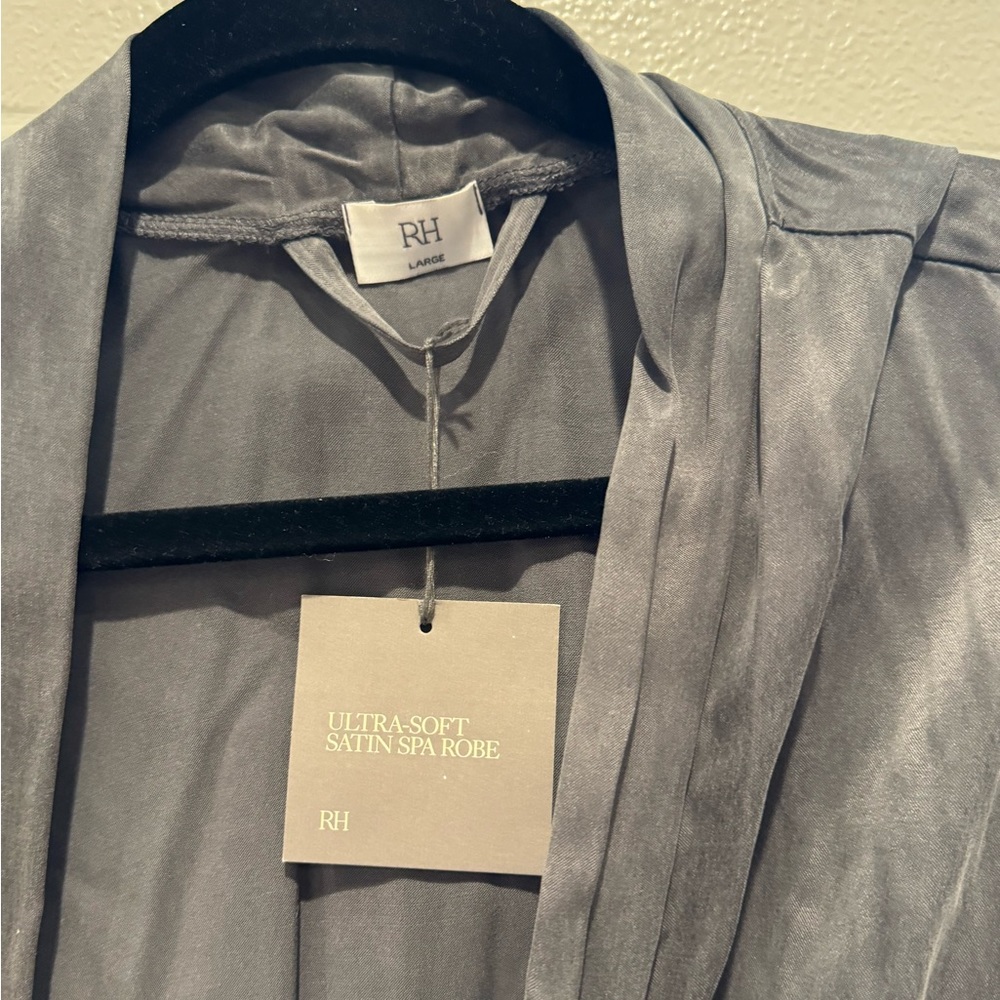 NWT Restoration Hardware ultra soft satin spa robe. Size large.